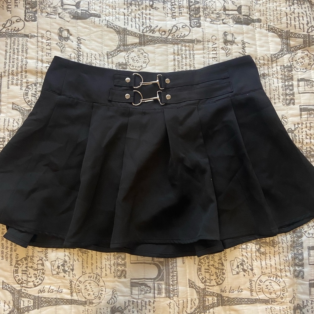 Elegant Black High Low Skirt